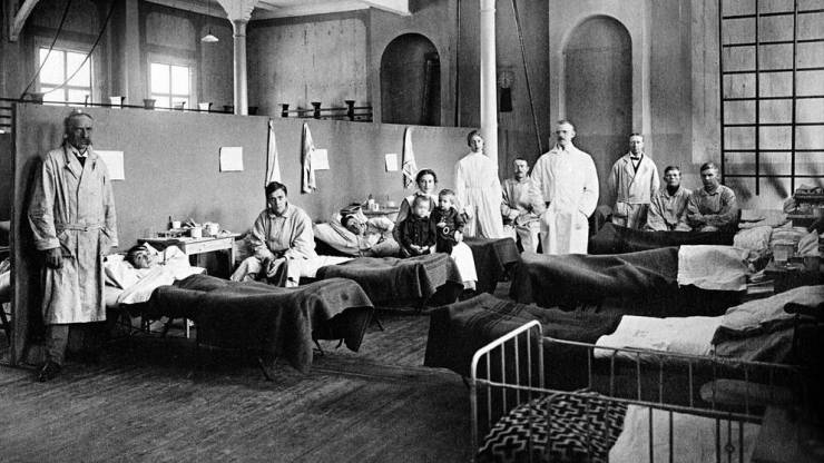 Improvised hospital in Ostersund 1918